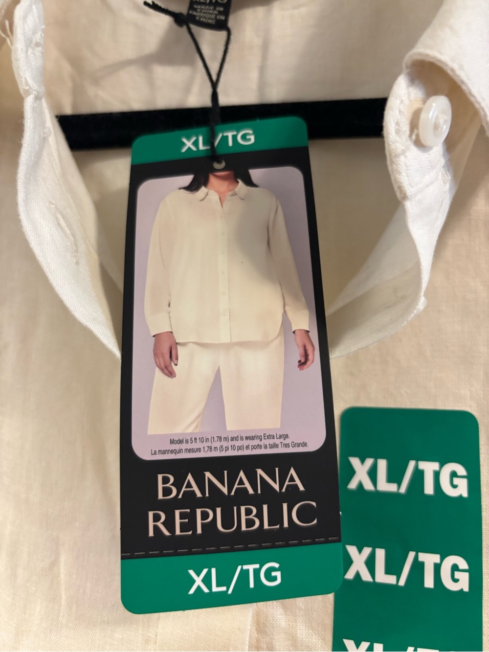 Banana Republic Women's Cream Button-Front Linen shirt